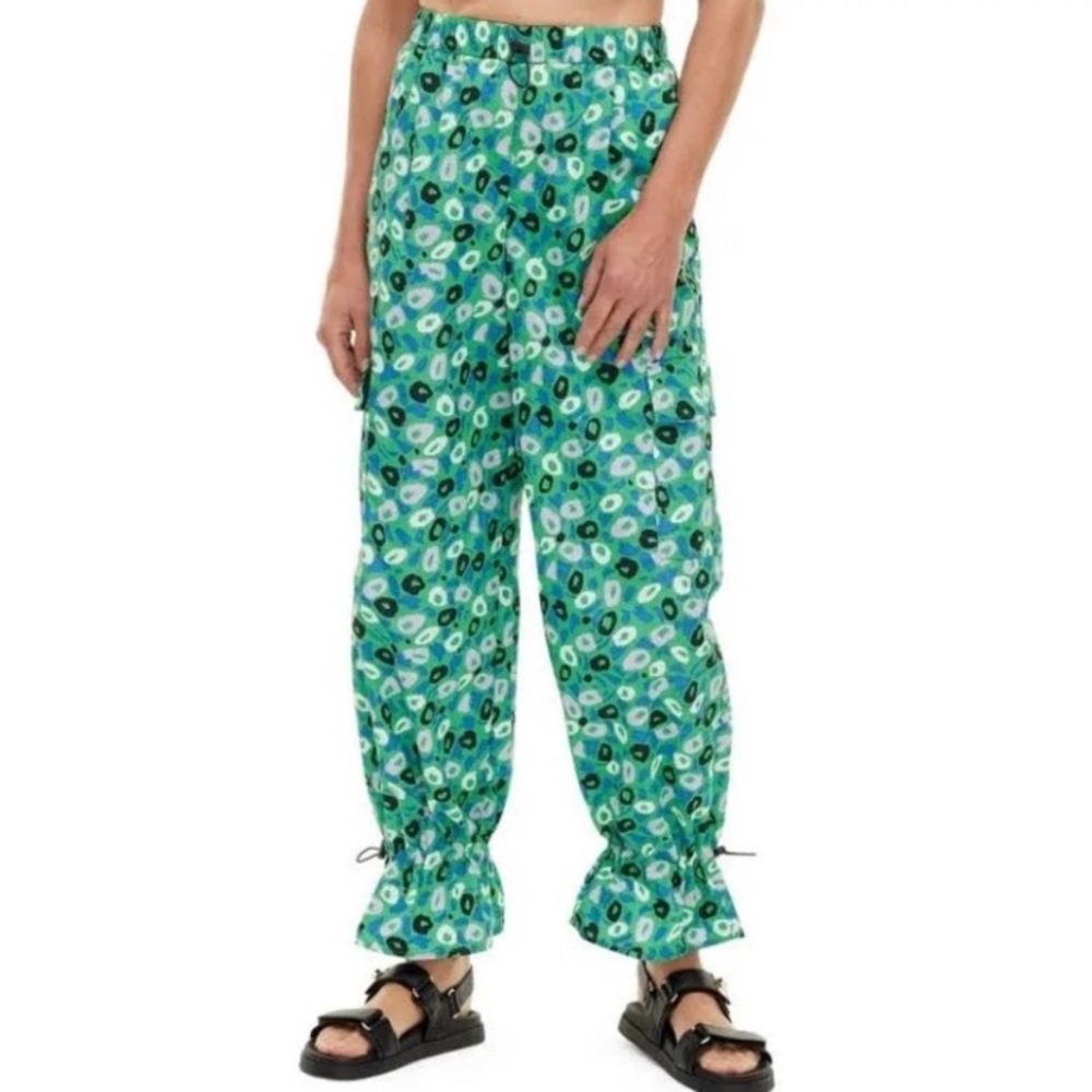 Diane von Furstenberg by Target Utility Jazz Dot Green Cargo Pants Size X-Small